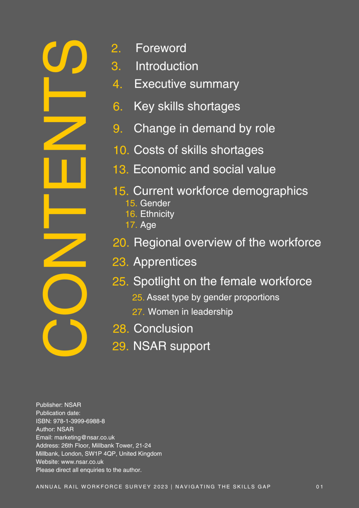 Rail Workforce Survey 2023 v2 contents page